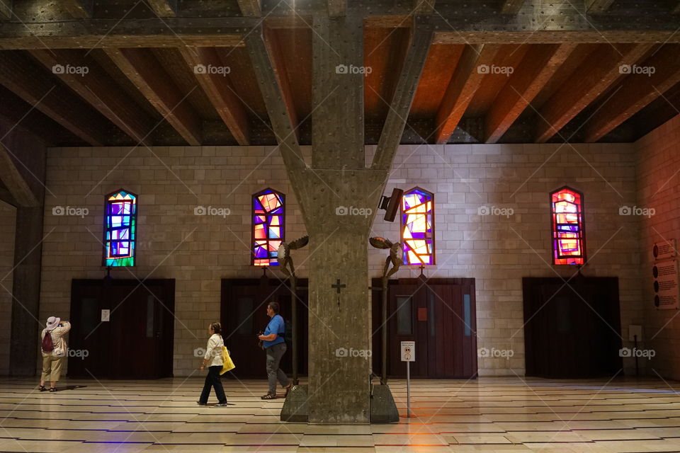interior of the church of annunciation in Nazareth, Israel