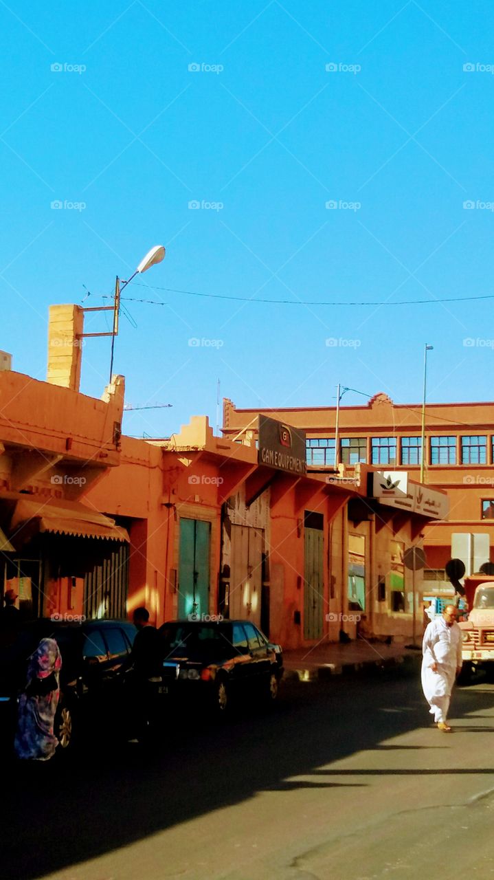 One side of a street in Chaplin,Morocco