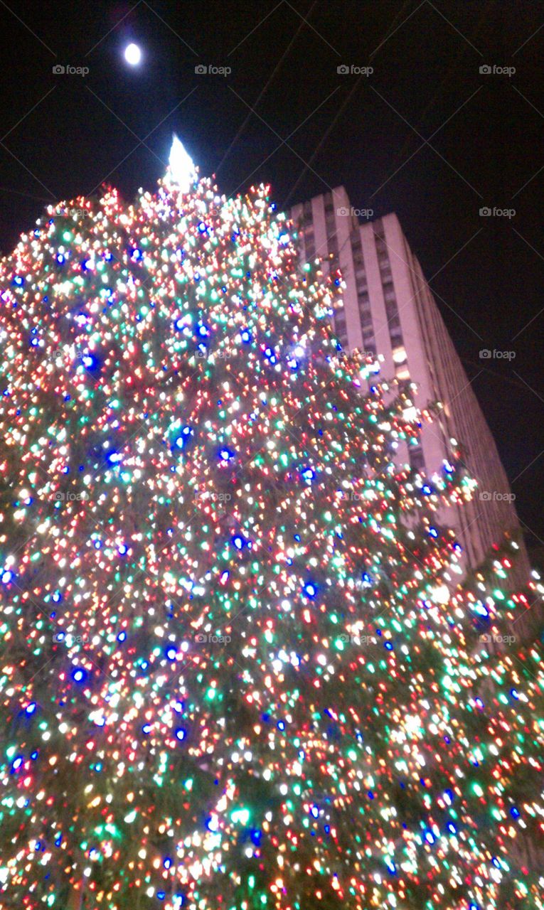 Christmas tree at Rockefeller center in New York City