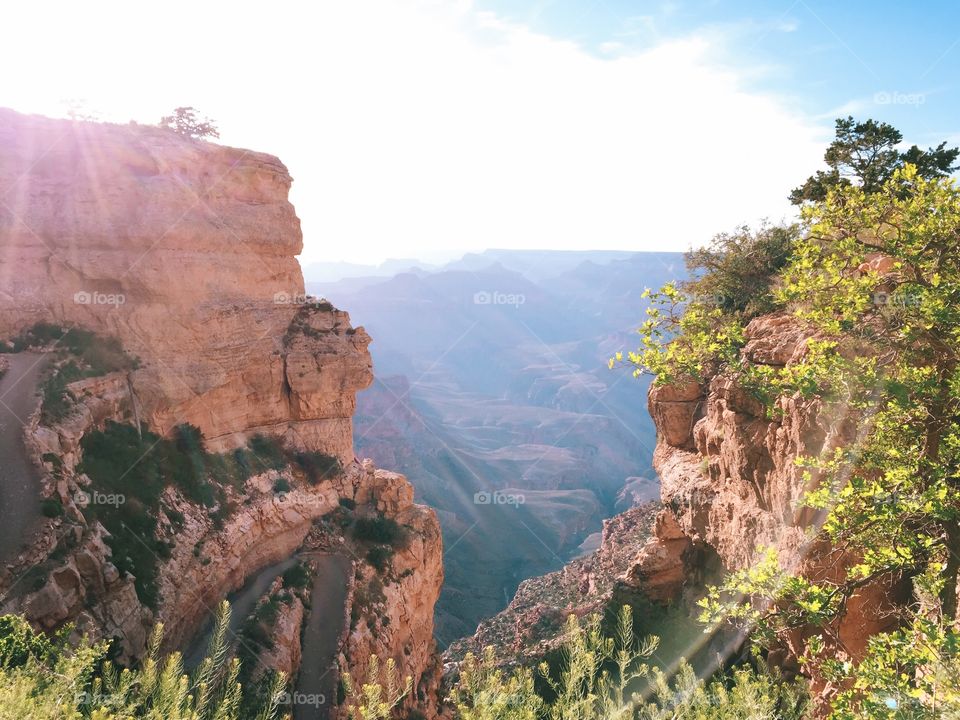 Sunlight on grand canyon