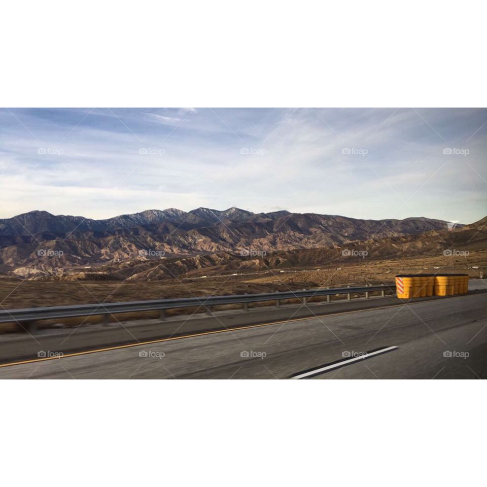 California roads and mountains. 