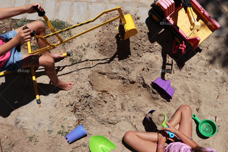 Children playing in sand