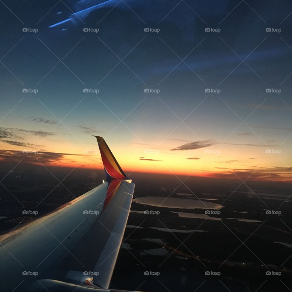 Orlando Florida airplane take off Sunrise!