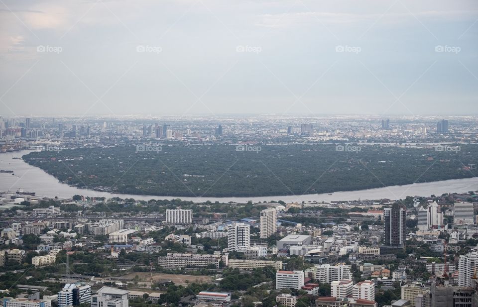 Green zone of the capital city Bangkok Thailand