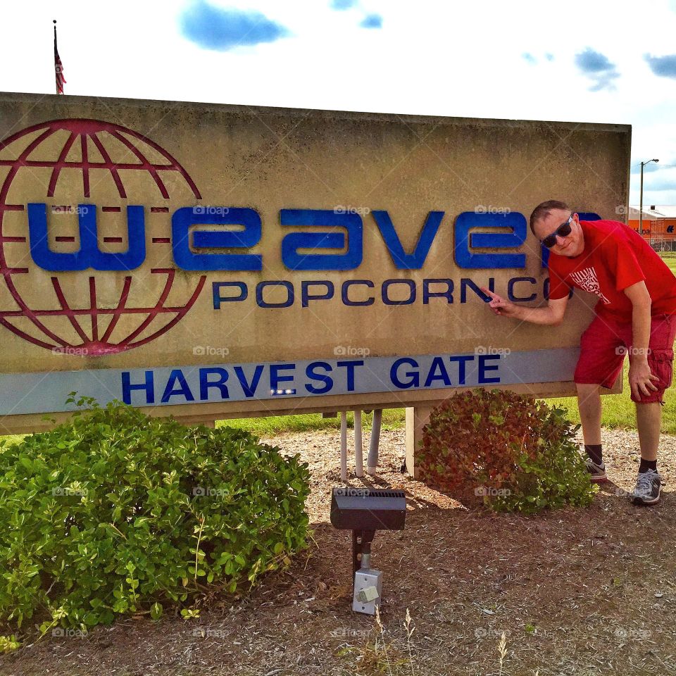 Me with the popcorn sign