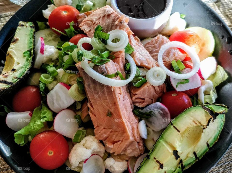 Fresh salmon salad