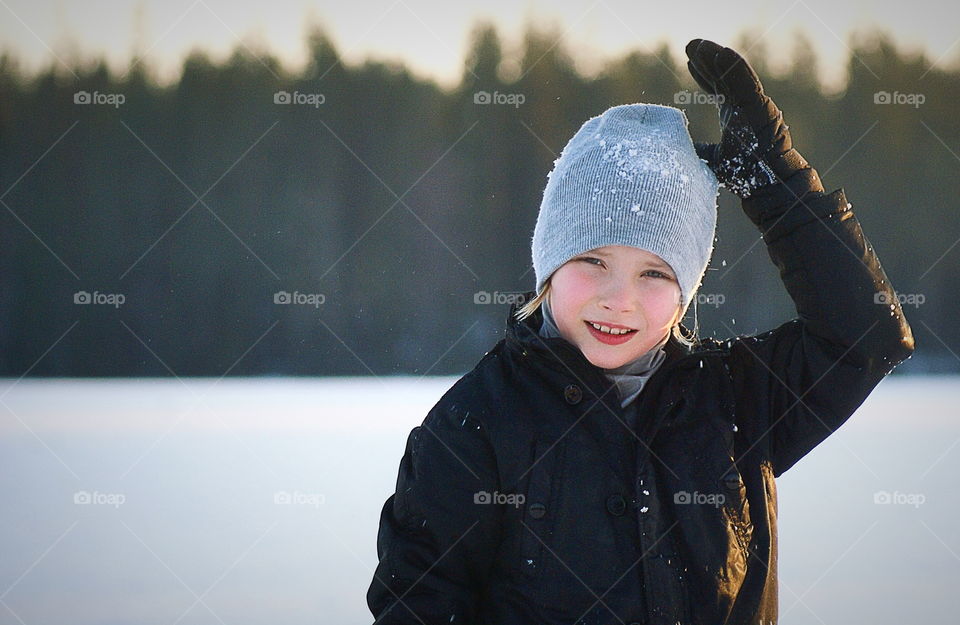 Portrait of a girl during winter