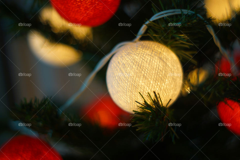 The Christmas tree with the light and bokeh at night in Thailand, Background.