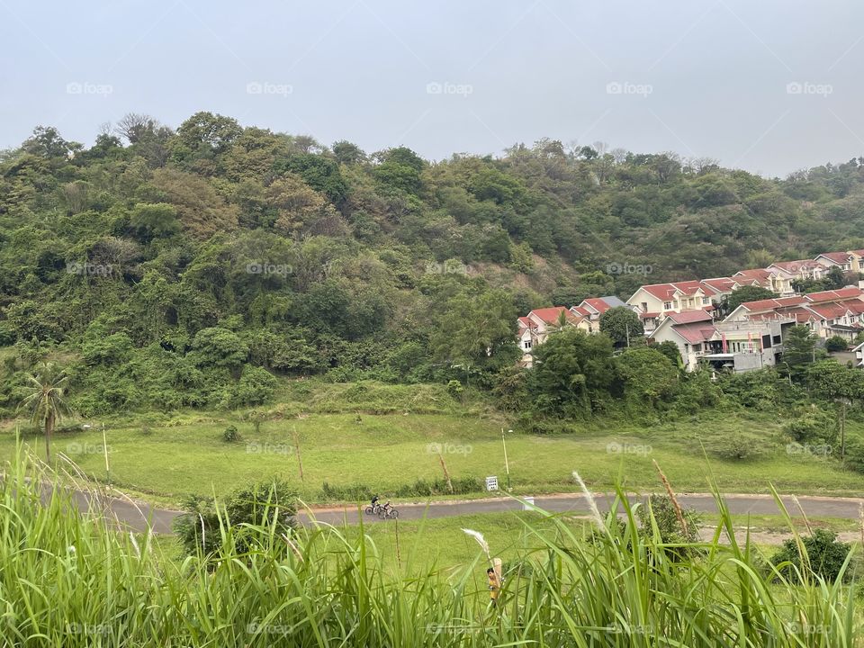 Cycling down the hill 