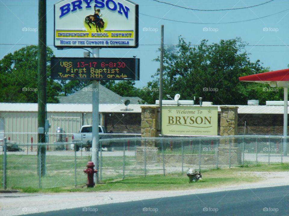 Bryson Texas. This is a picture of Bryson Texas which I saw while out exploring