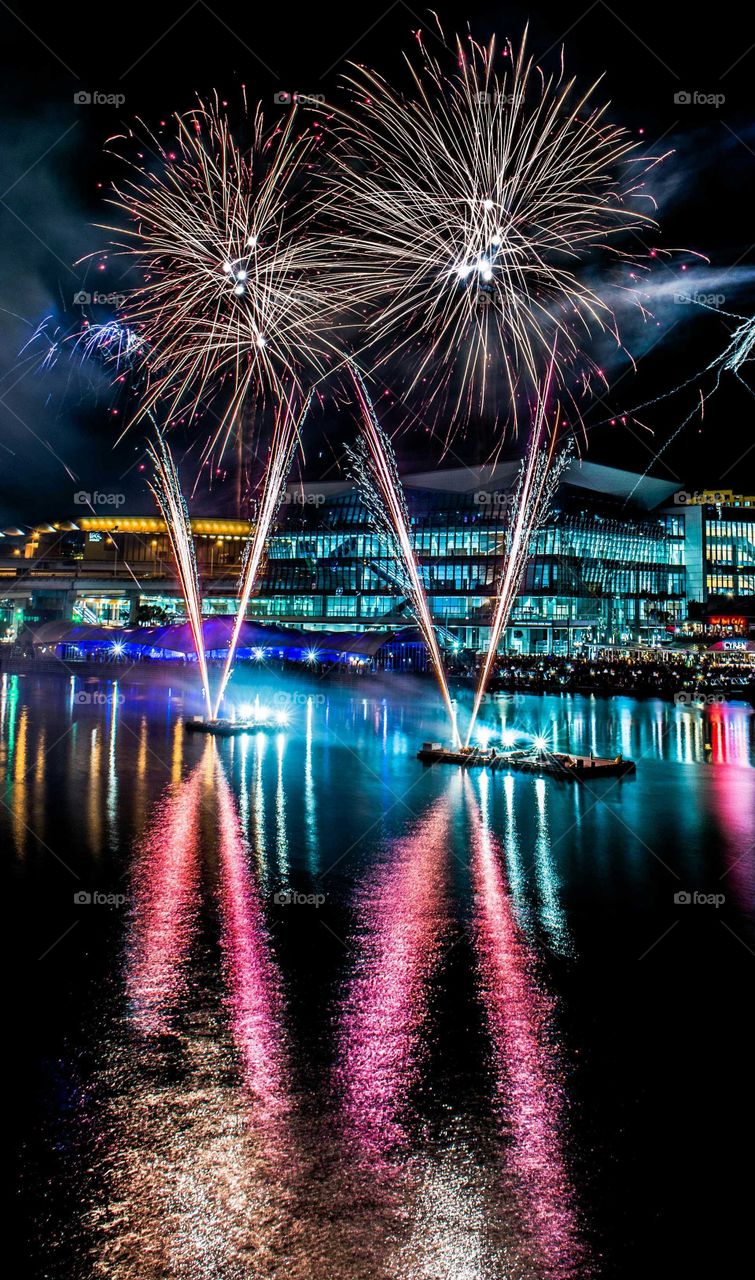 Close-up of firework display