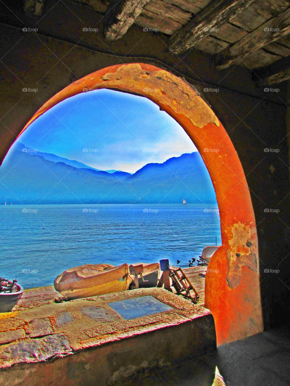 Lake beyond the arch