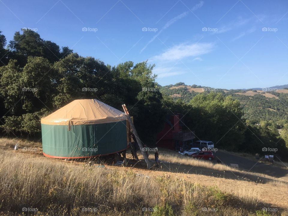 Sonoma yurt. Overlooking hills of Sonoma