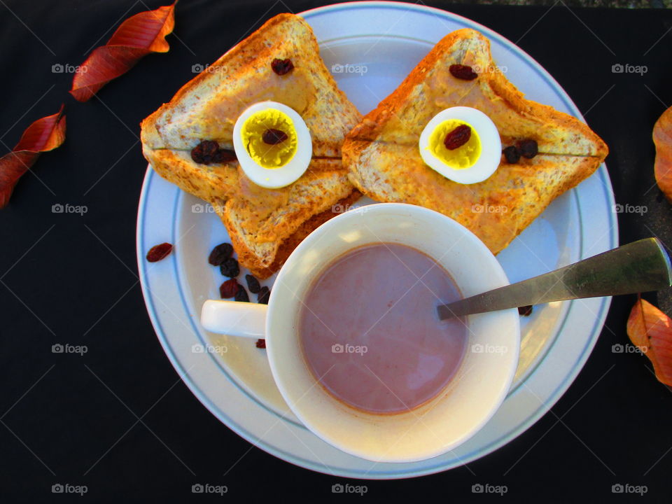 Hotchoco with bread toast