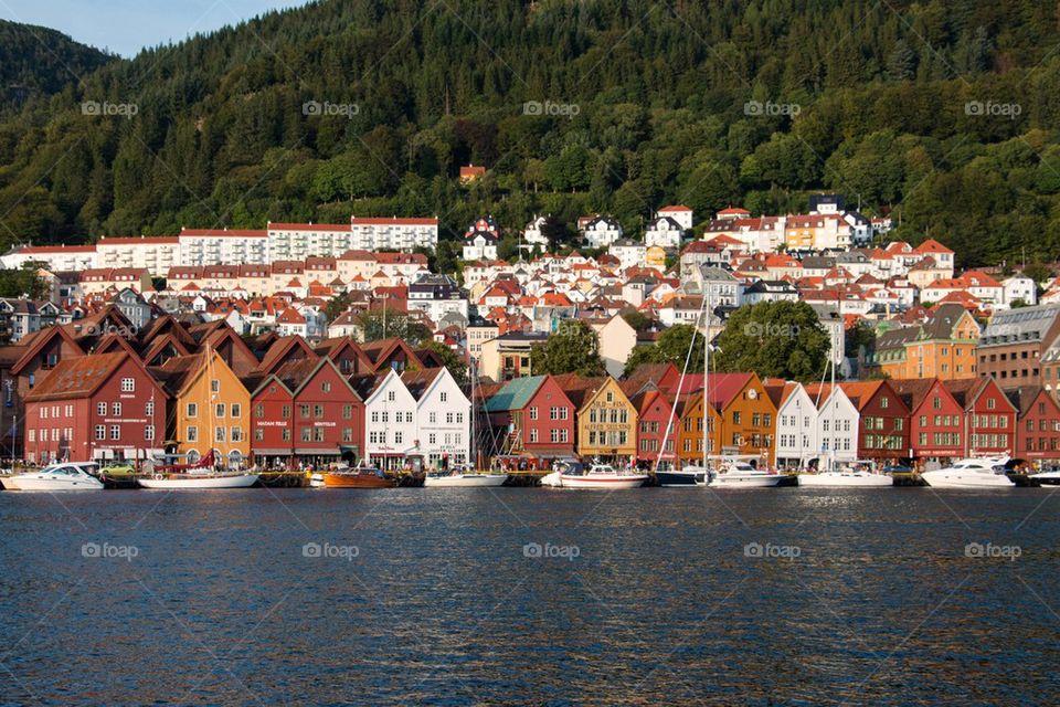 View of houses in bergen (Bryggen), Norway