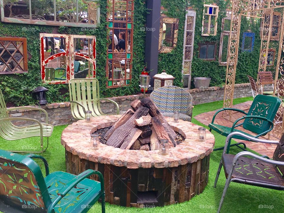 Urban garden and fire pit