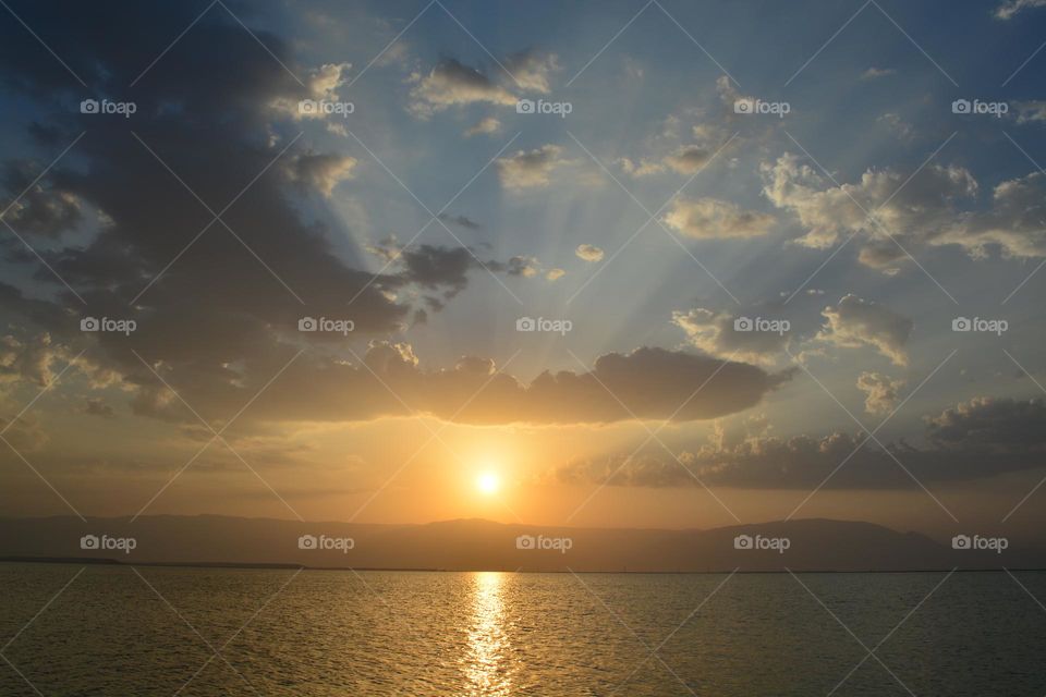 clouds in fire light of sunrise