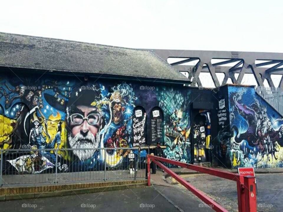Terry Pratchett Mural. No longer there. London, UK...