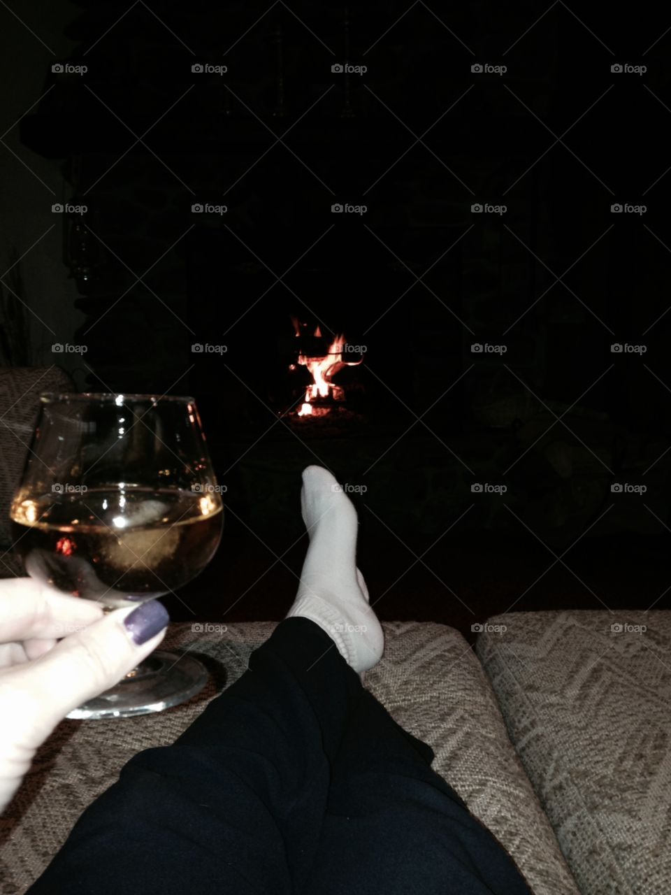 A drink by the fire