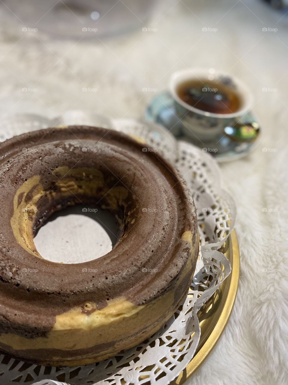 Cake with chocolate and vanilla 