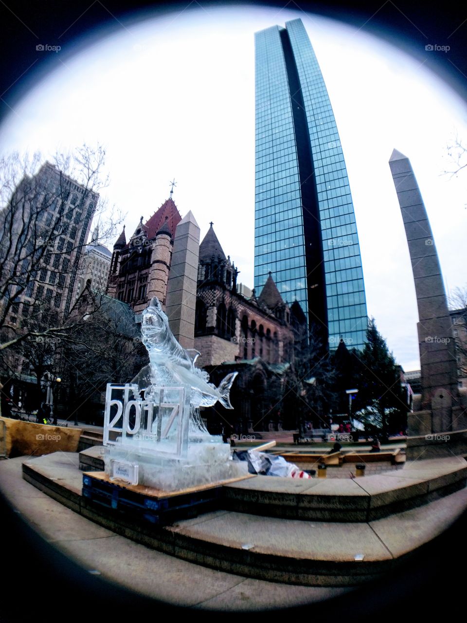 Ice Shark attack on Copley Square