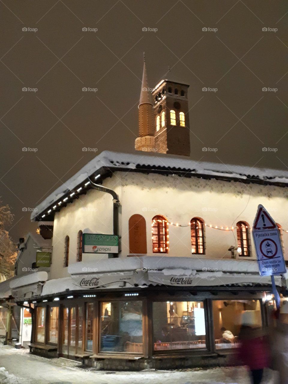 old clock tower and old minaret