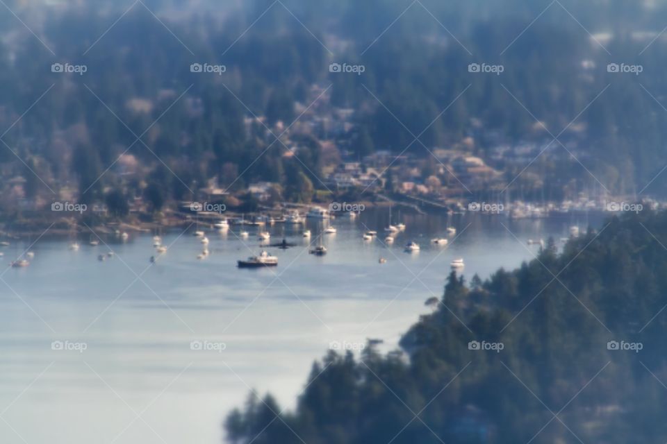 Miniature Harbour. Boats in a harbour 