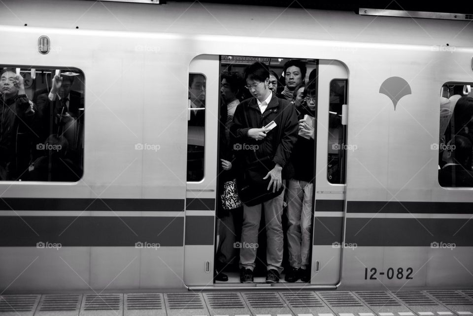 landscape people japanese subway by christofferv