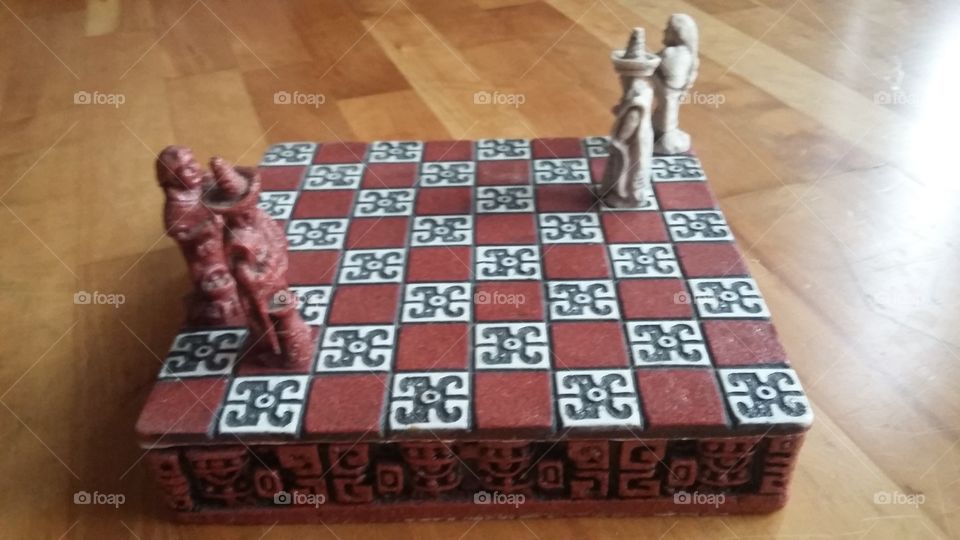 Chess game made by hand