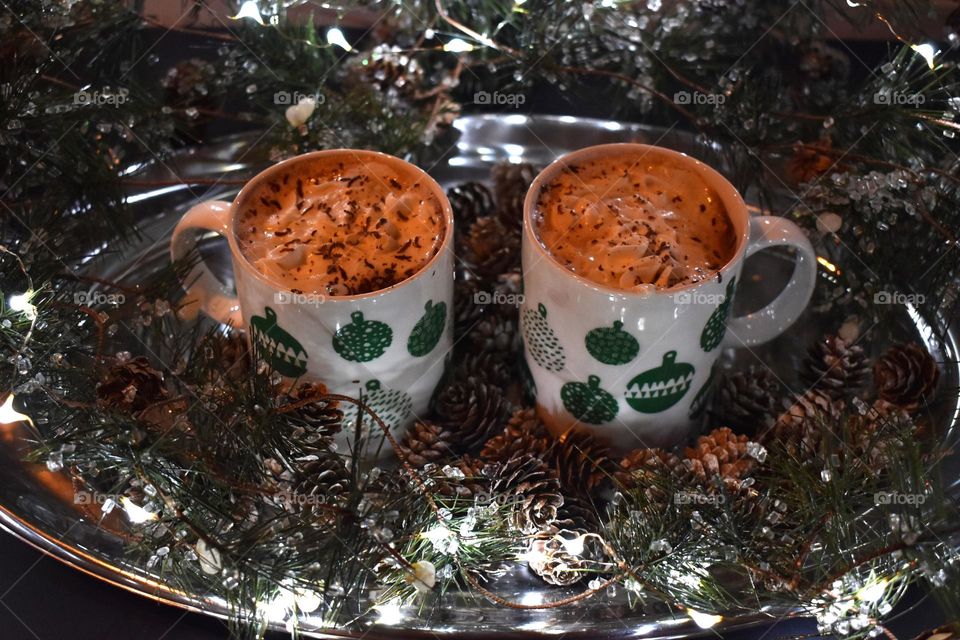 Hot cocoa with melting whipped cream