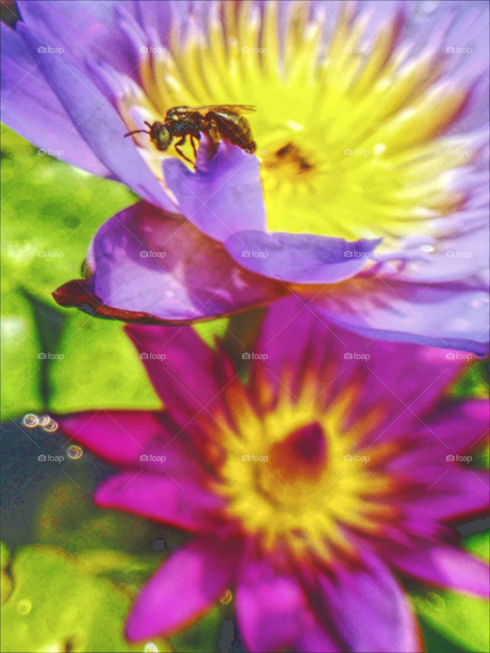 Insect. The insrct at the violet lotus