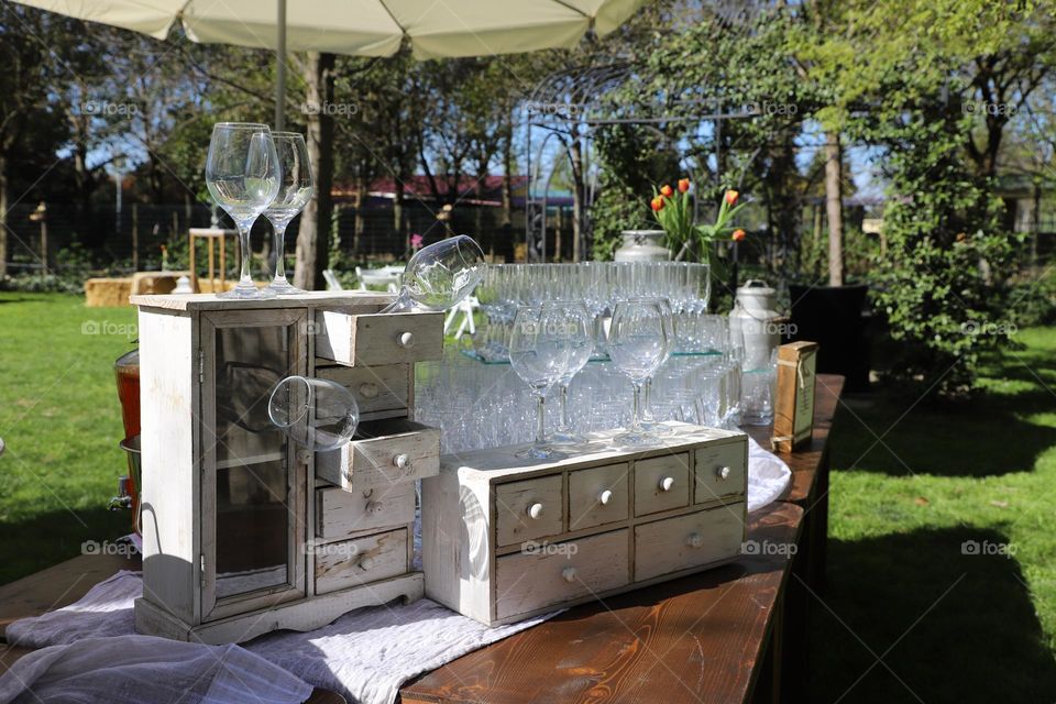 Tumble on the wood table 