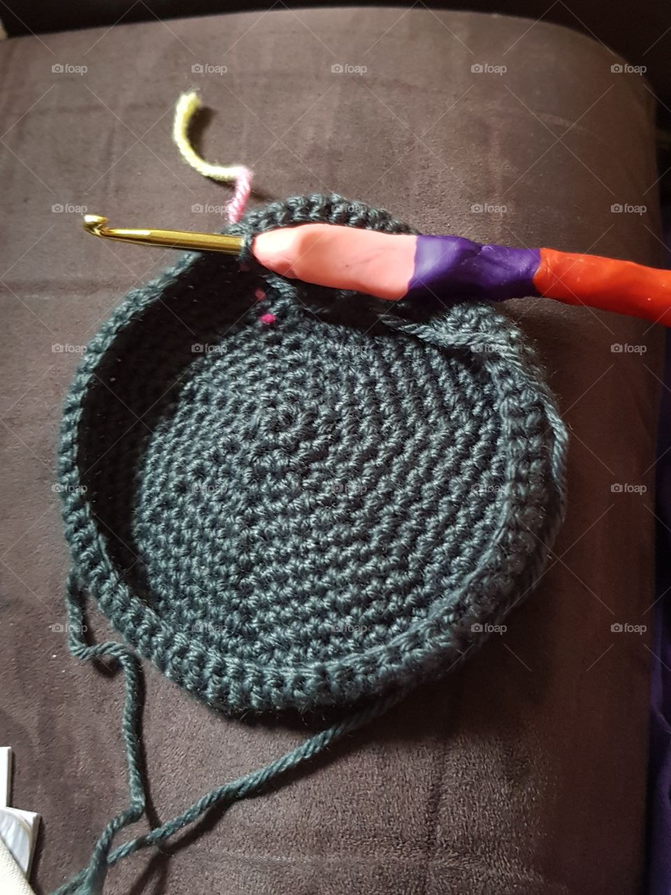 crocheting around