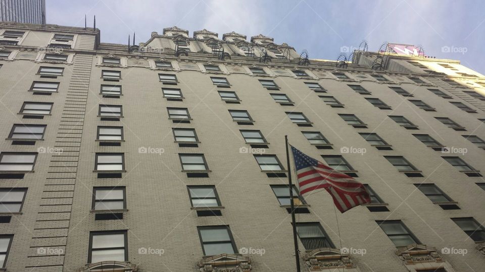 American Flag. American Flag flying in New York city