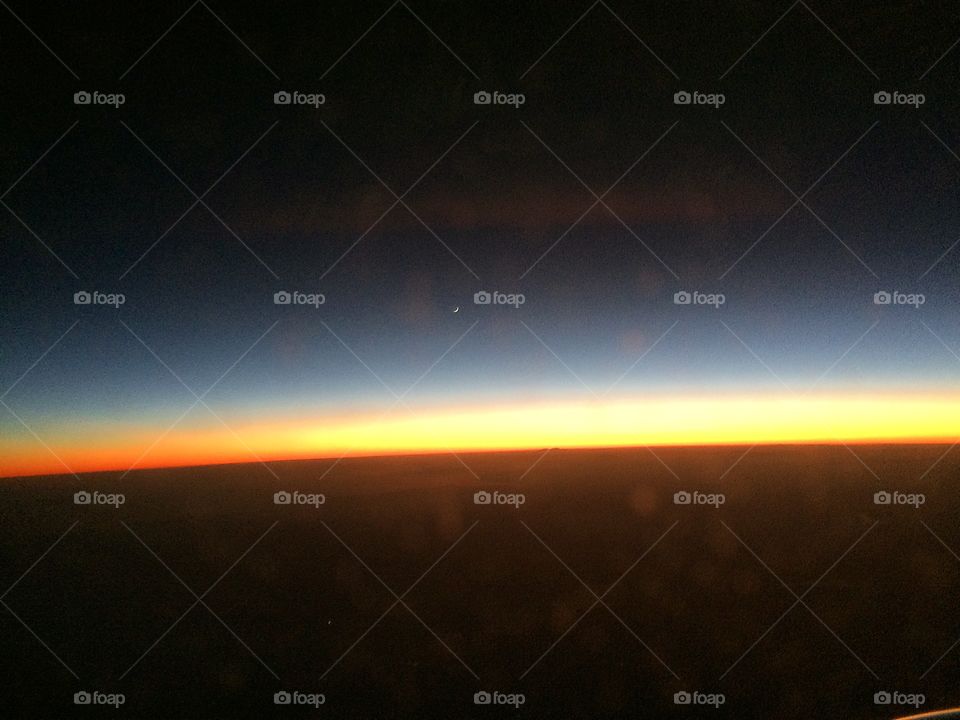 Sunset from the plane window