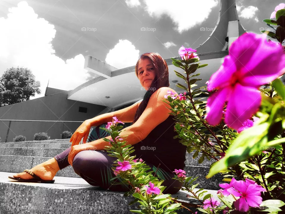 Flores e pessoas