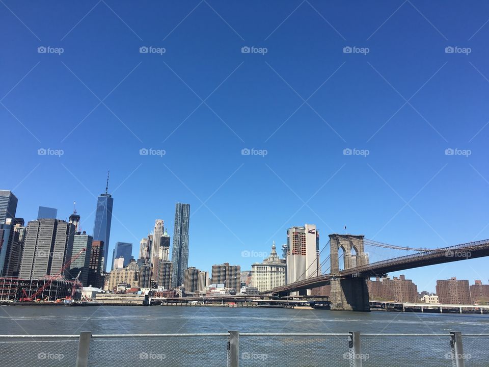 Brooklyn Bridge and Downtown Manhattan 