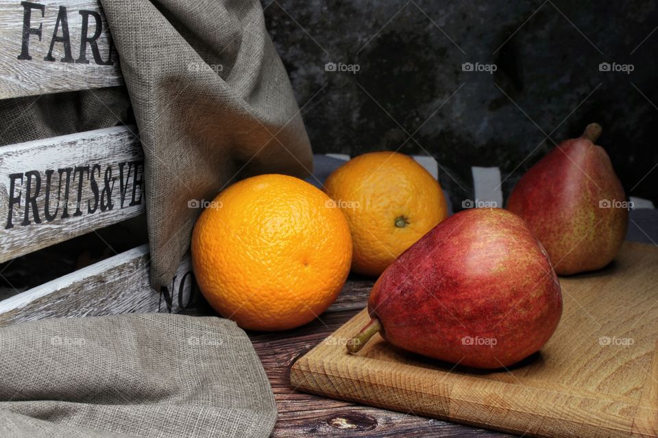 Still life with fresh fruits 