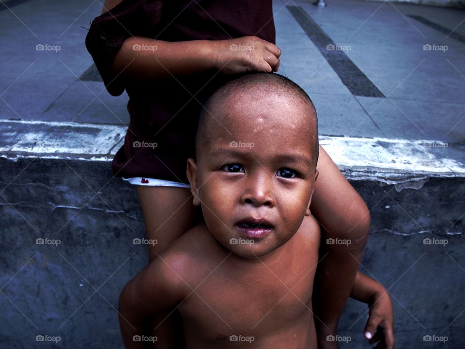 portrait of a young asian boy