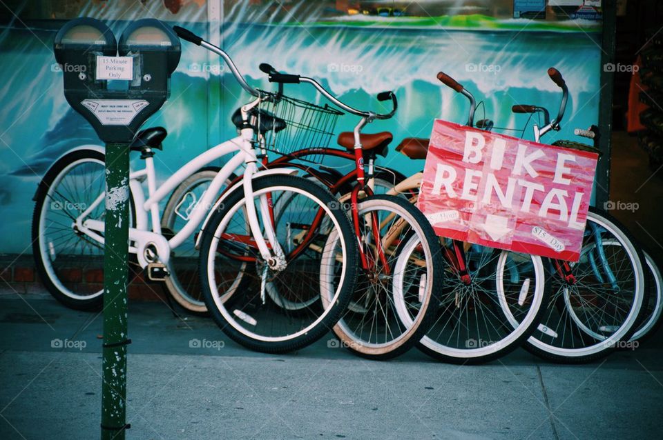 Rental bikes parking meter