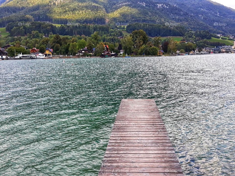 A bridge leading to the lake