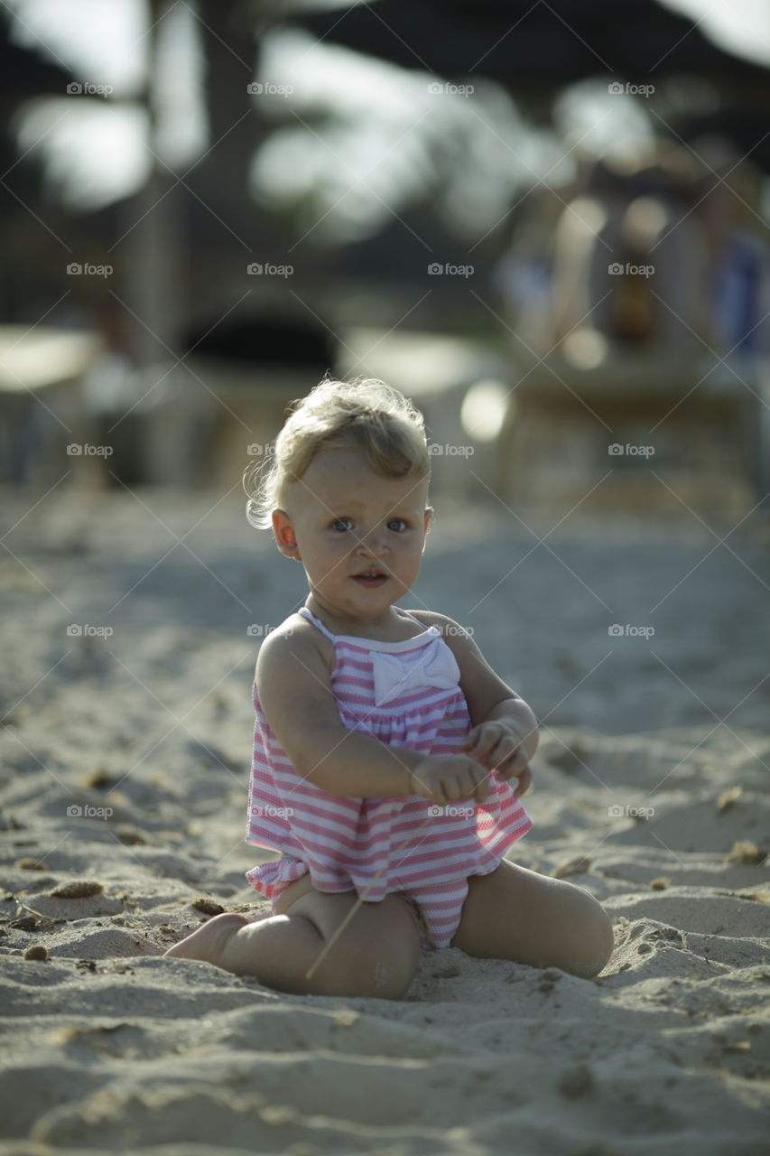 little girl on the beach