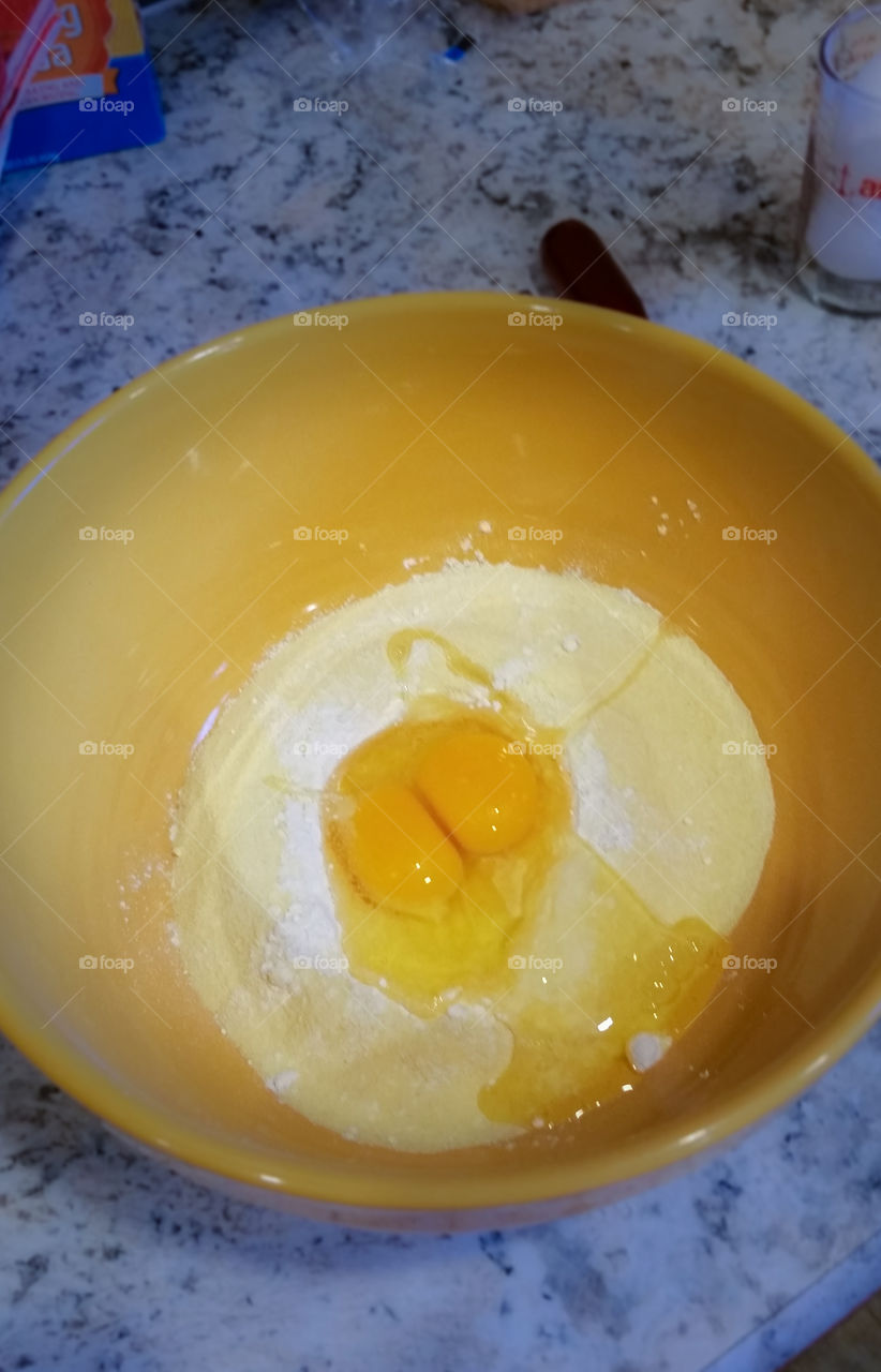 Eggs in flour