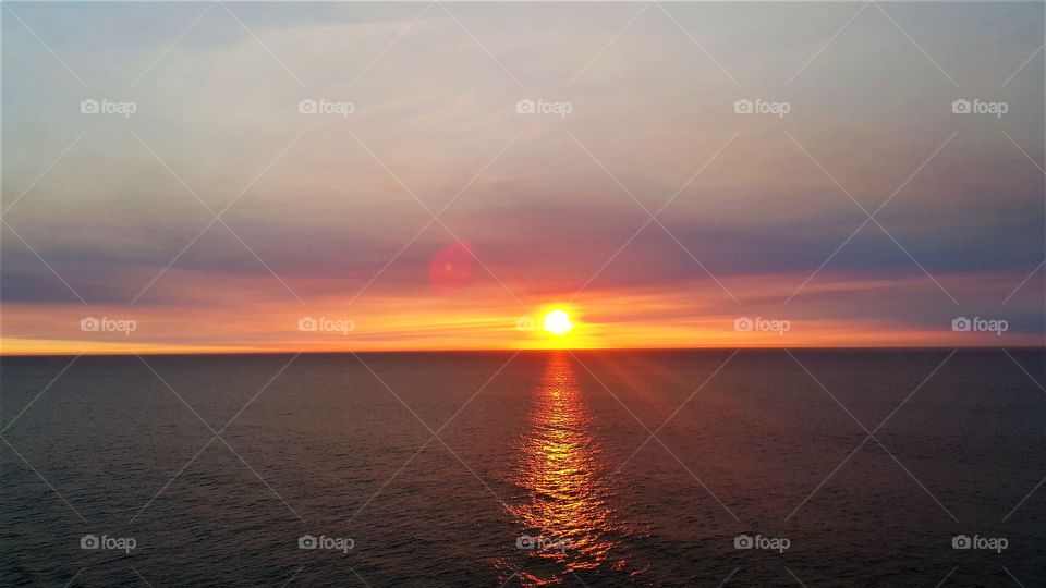 Sunset over the ocean