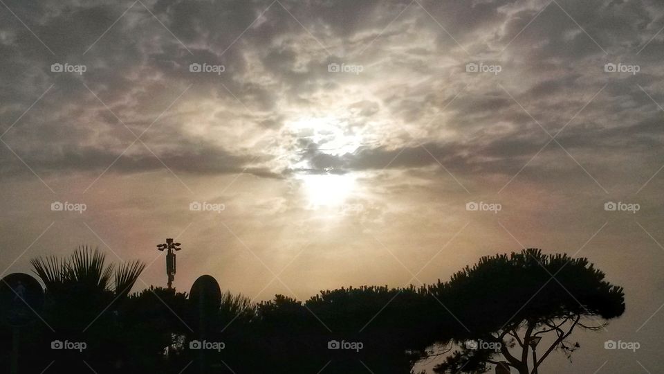 Sunset in Cagliari, Sardinia, Italy.