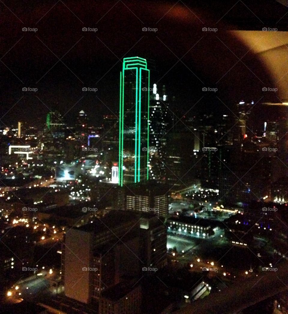 Night view. Night View of downtown Dallas from the top of reunion tower
