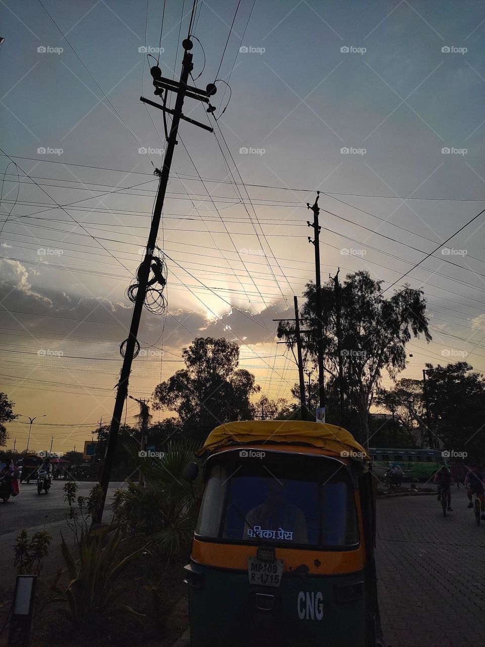 early morning view of local street of india