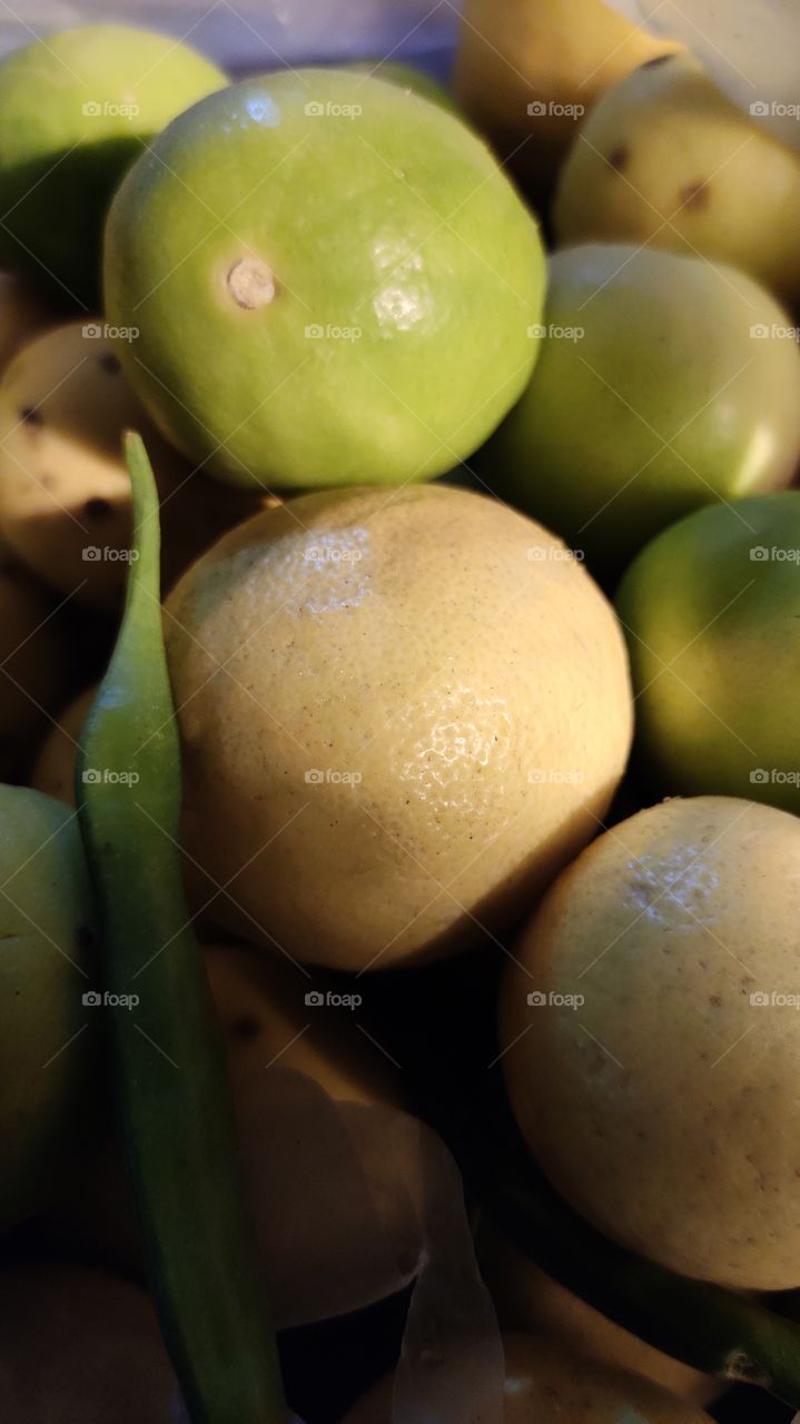 Sour taste, round shaped yellow citrus fruits - Lemon