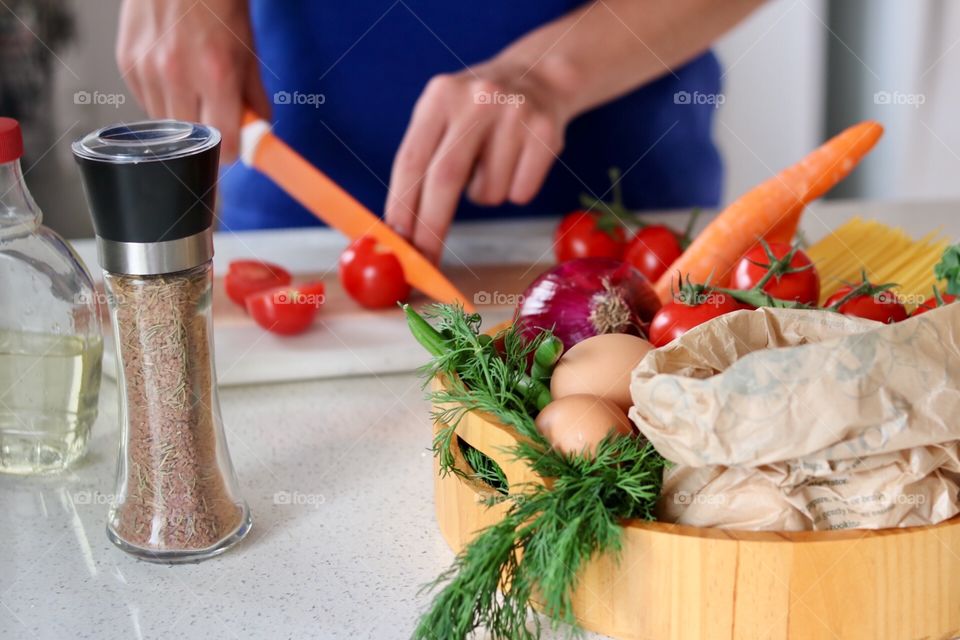 In the kitchen 