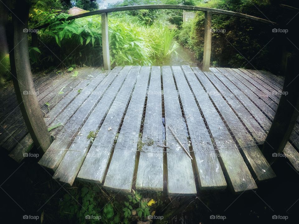 Bridge. Wooden footbridge